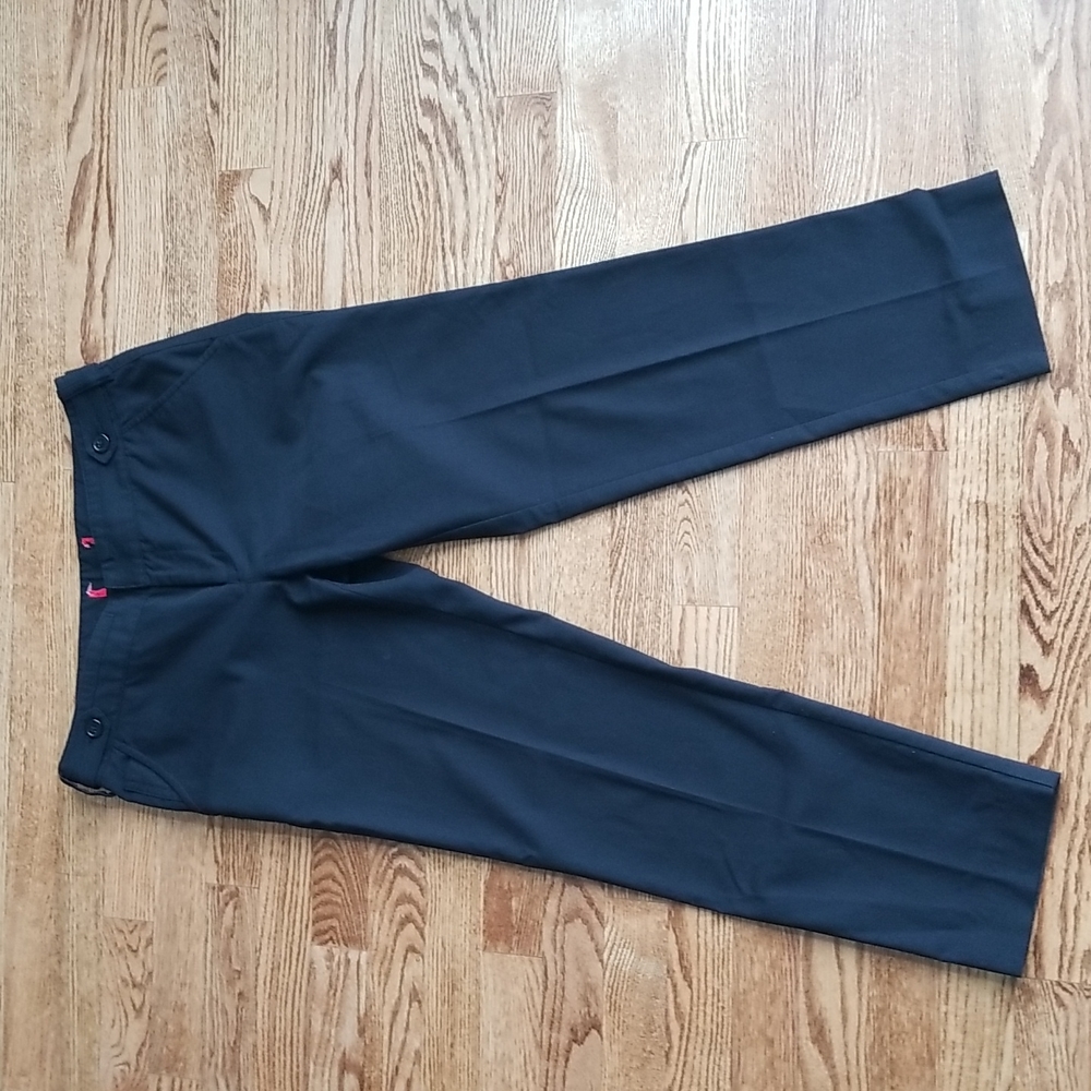 (8) Women's Black Cropped Business Casual Cotton  Blend Pants Straight Leg